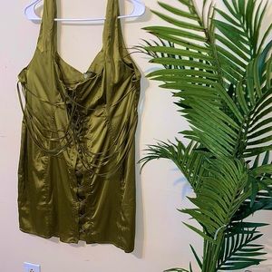 PrettyLittleThing Olive Green Mini Dress